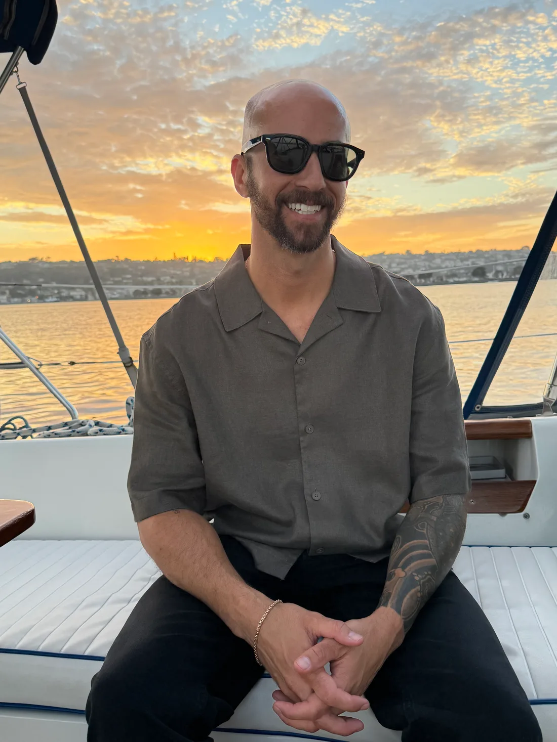 David Esau, founder of Click Track Marketing, on San Diego Bay